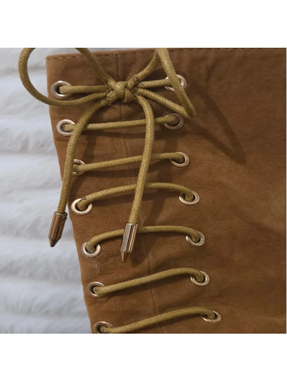 Women's Shoe Republic Brown Over the Knee Lace-Up Boots Size 5.5